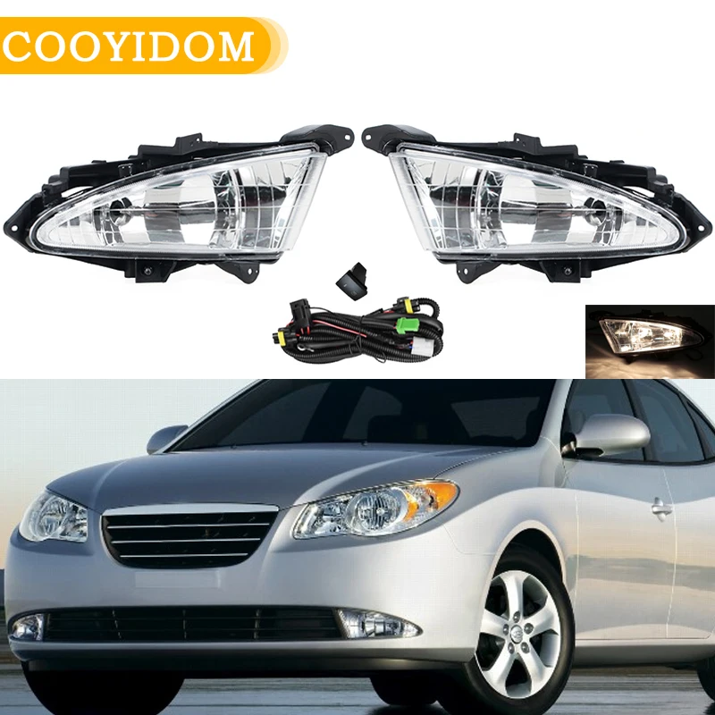 Headlight Light Lamp DRL For Hyundai Elantra 2007 2008-2011 Clear Front Fog Lights w881 27W Bulbs 922012H000 922022H000