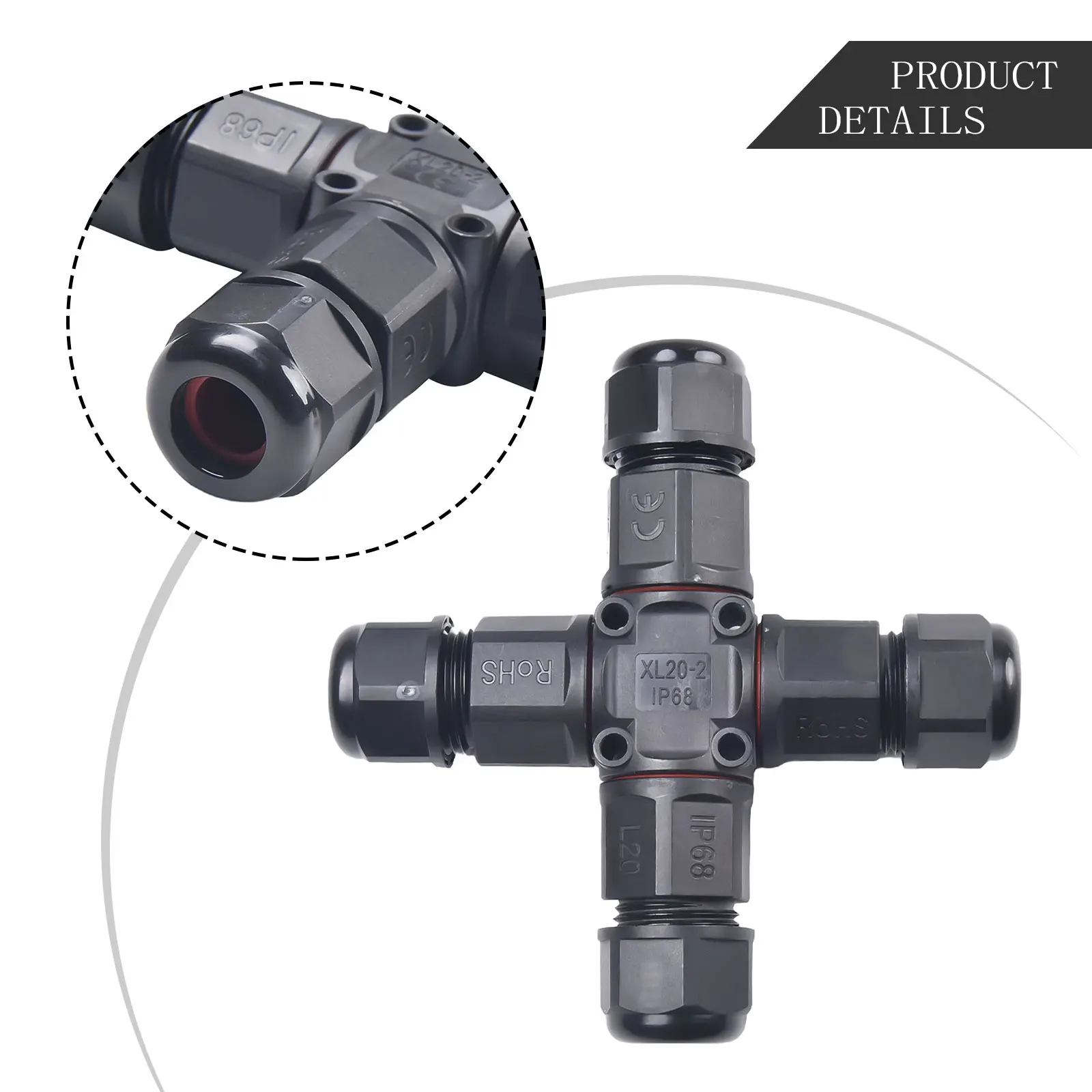 Made with PA66 Junction Box Connector IP68 Waterproof Optimal for Garden Displays Underwater and Street Lights