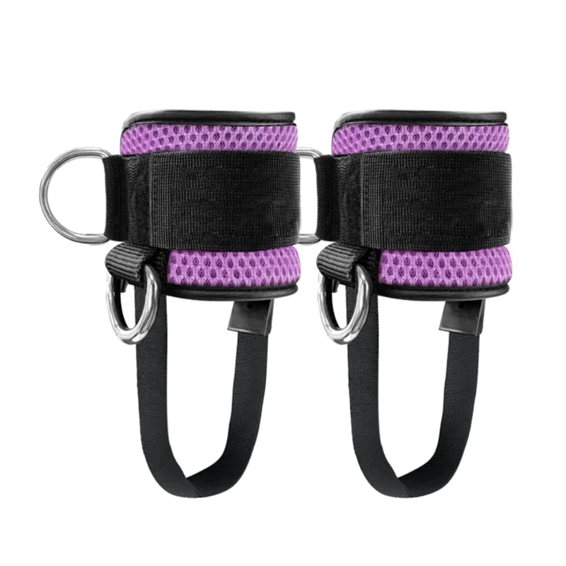 Adjustable Wrist Ankle Cuffs D Rings Pulley Lifting Straps Gym Cable Attachments