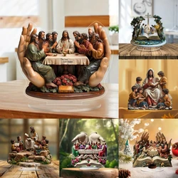 Scene of Jesus' Birthday Statue,2D Flat Acrylic Figurine,Home,Office,Cafe,room,Studio,Table Ornament Christian Religion Decor