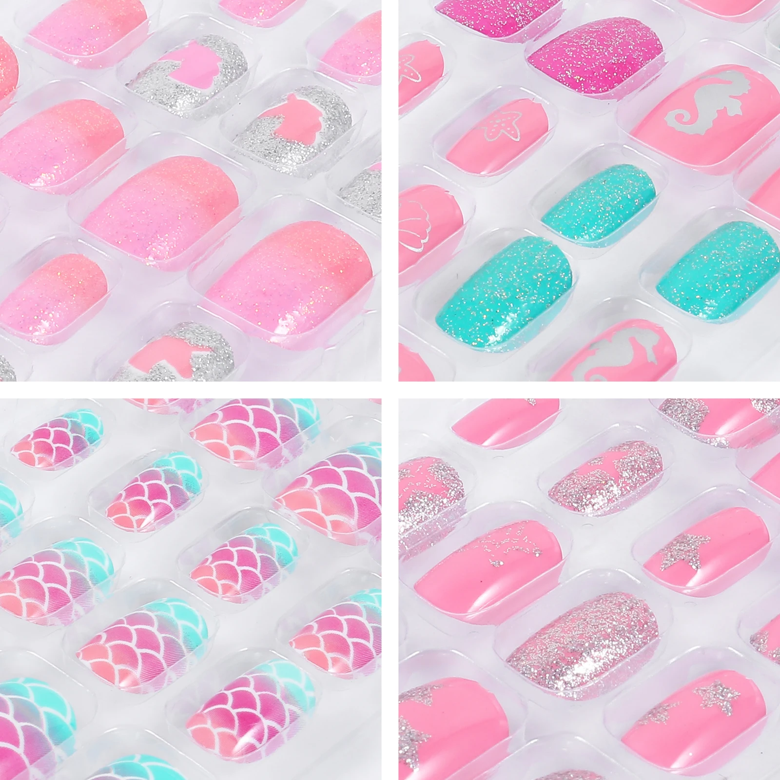

4 Boxes Fake Nail Patch Cute Nails Artificial Press Finished Product Woman