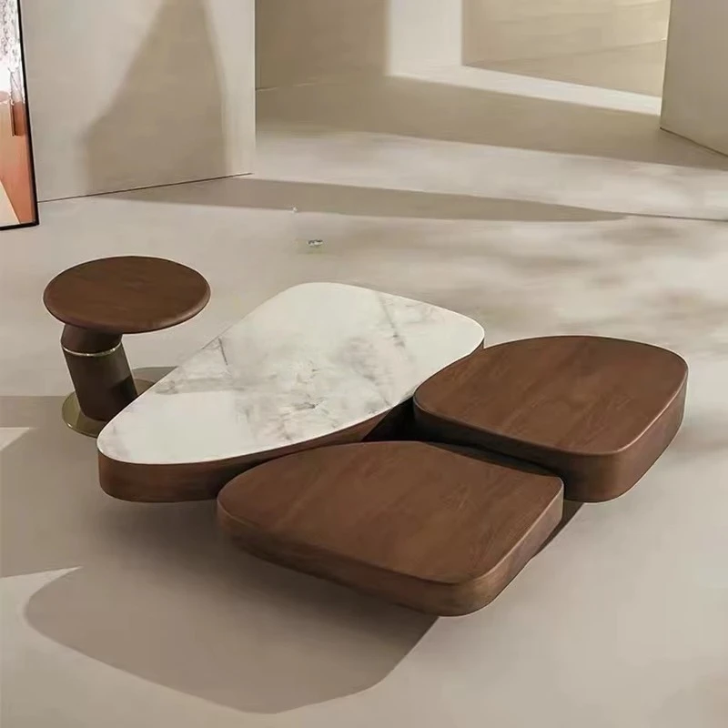 Wooden coffee table creative irregular living room coffee table luxury home center table