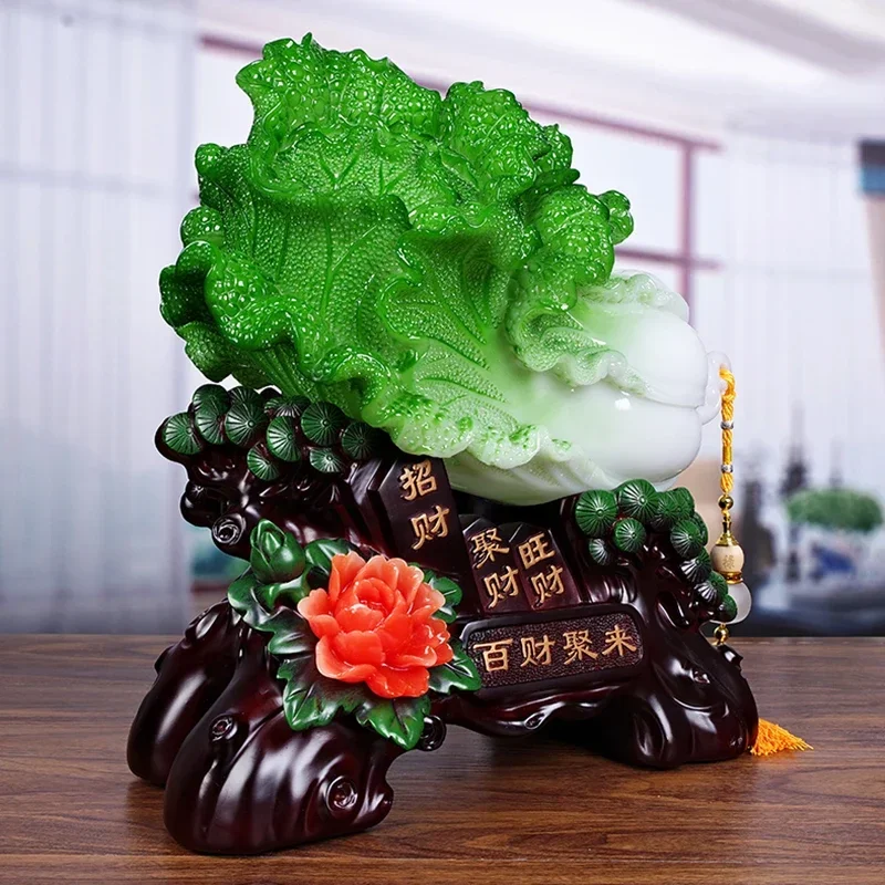 Lucky Money Chinese Cabbage Resin Ornaments Crafts Home Accessories Living Room TV Cabinet Decorations Housewarming Gifts