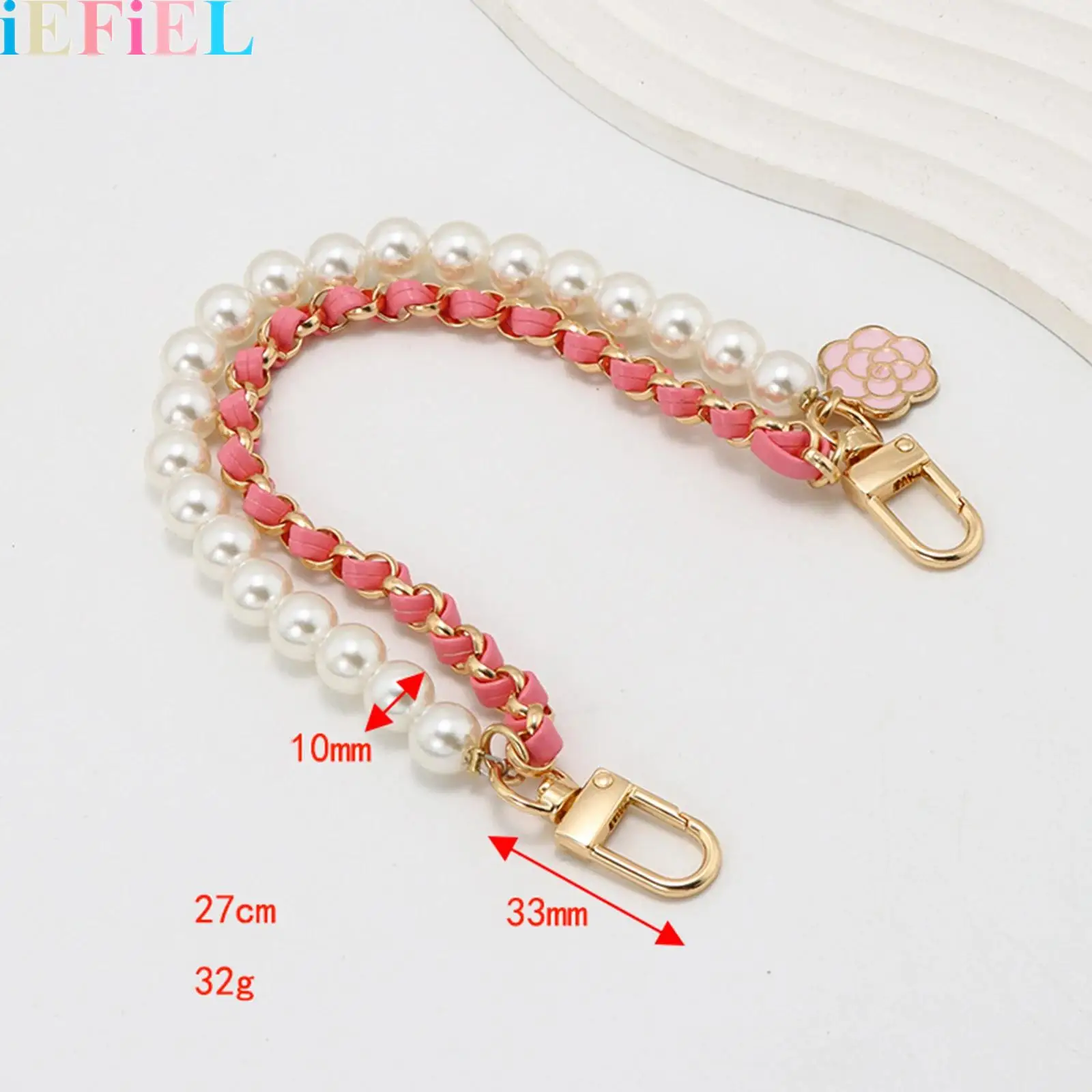 

Faux Pearl Metal Chain Accessory Double-layer Hand-held Phone Chain Phone Charms Strap Wrist Chain Bracelet Anti Theft Anti-fall