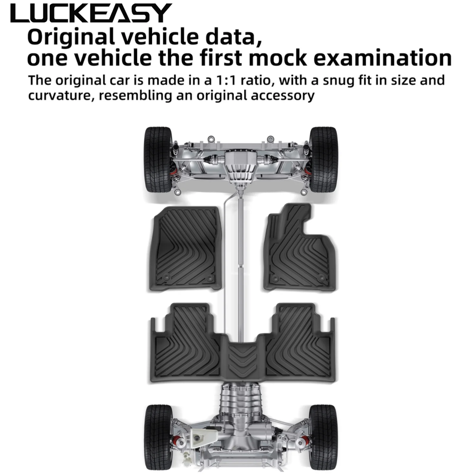 LUCKEASY Right Drive for Lexus RX 2022-2025 RX350 RX350h RX500h Car Floor Mats Trunk Pad TPE 3D Foot Pad Cargo Liner All Weather