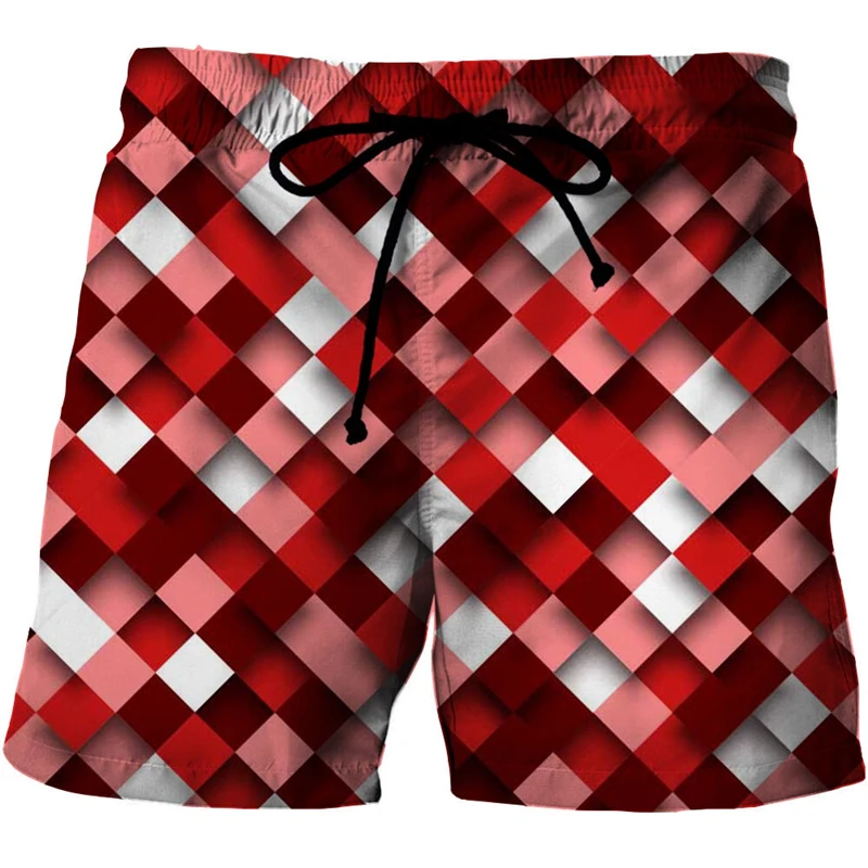 Beach Shorts For Men's Casual Optical Illusion 3D Printed  Summer Fashion New Product Short Pants Chilren Homme Quick-dry Shorts