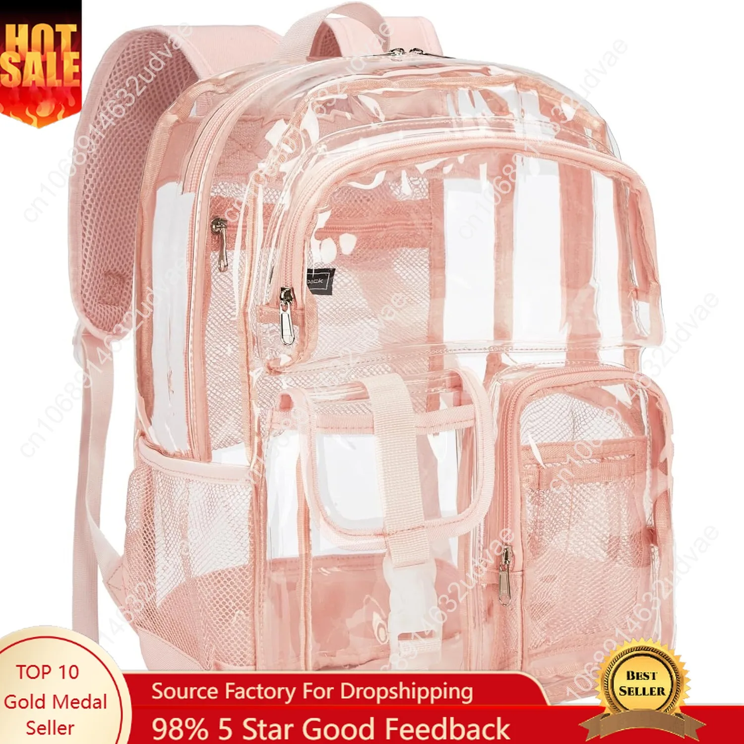 

Clear Backpack for School - Heavy Duty Transparent Bookbag for Girls Boys Large See Through backpacks for Work, College
