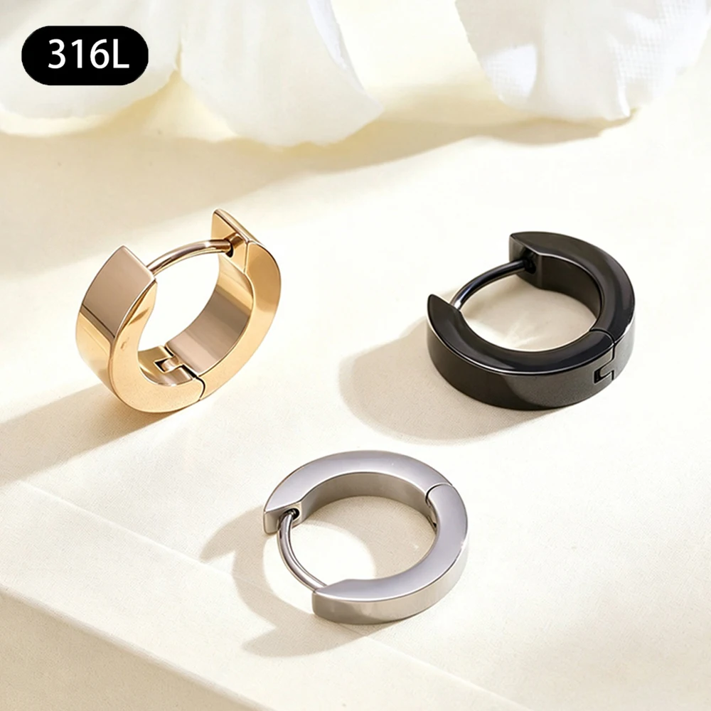 2/10/50Pcs Stainless Steel Piercing Hoops Earrings Women Hinged Segment Minimalist Helix Cartilage Earring Body Piercing Jewelry
