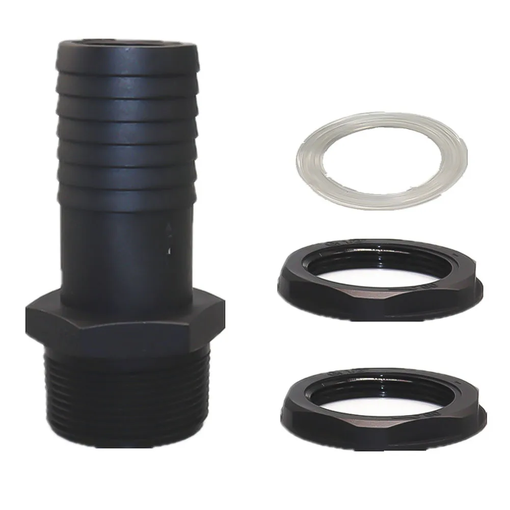 Plastic Black Quick Connector Hight Quality 1in Overflow Pipe Garden Watering Connector & Nut Fits Hight Quality