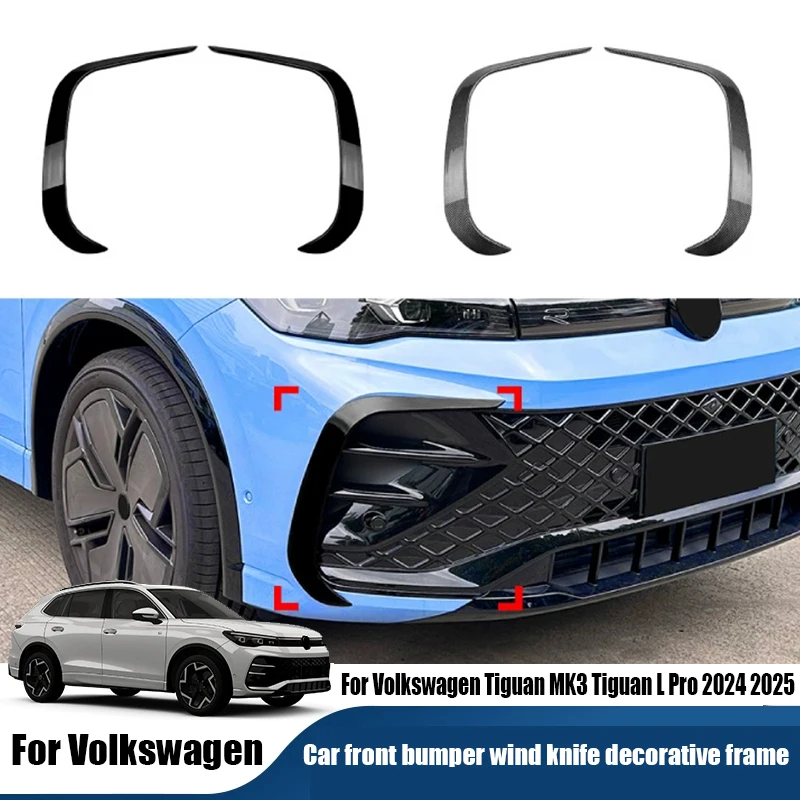 Car front wind blade decorative frame ABS material exterior modification part for Volkswagen Tiguan MK3 Rline 2024 2025 2026