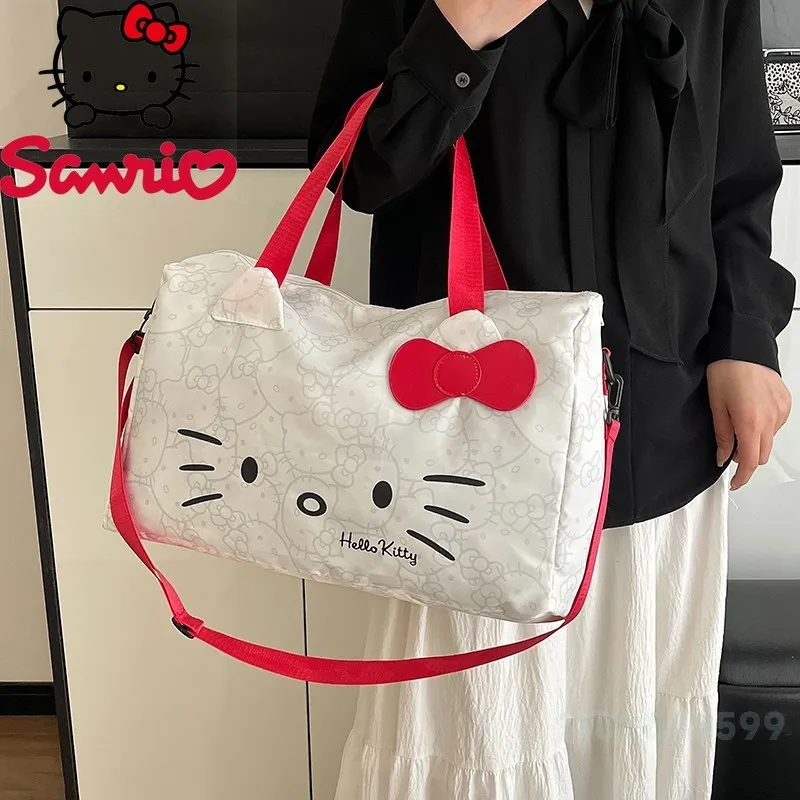 Hello Kitty 2025 New Business Travel Bag Fashionable High Quality Moving Packaging Bag Cartoon Large Capacity Family Storage Bag