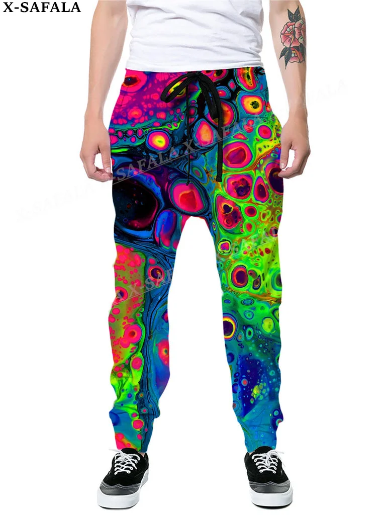 Hippie Psychedelic Colorful Trippy 3D Print Trousers Men Women Sweatpants Drawstring Long Joggers Spring Autumn Sports Pants-3