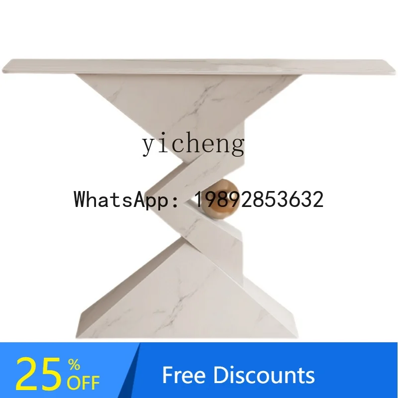 

living room entrance cabinet light luxury style simple modern wall entrance table decoration end view