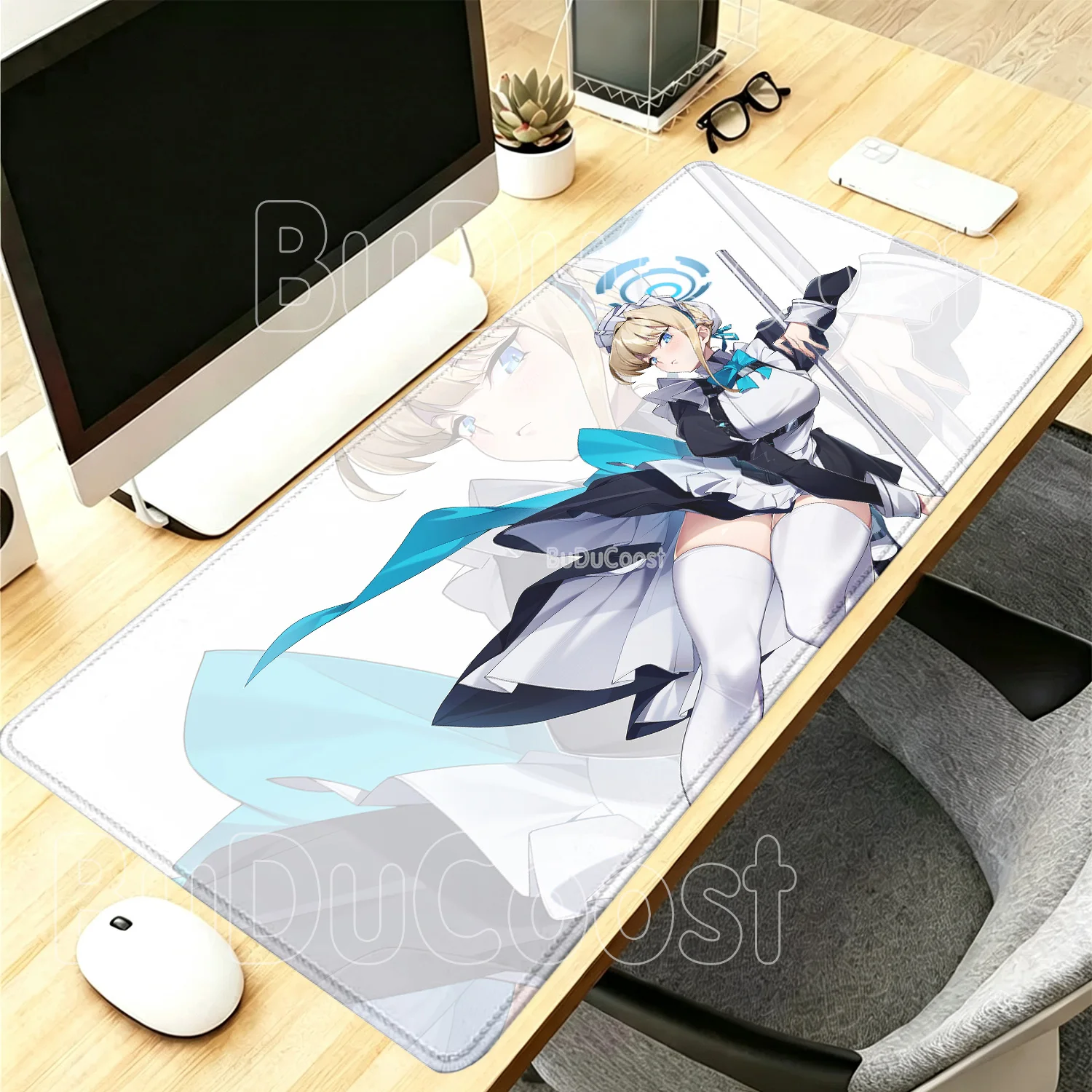 Asuma Toki Blue Archive Mousepad HD Printing ESports Non-slip Base Mouse Pad PC Keyboard Offices Accessories Bunny Girl Desk Mat