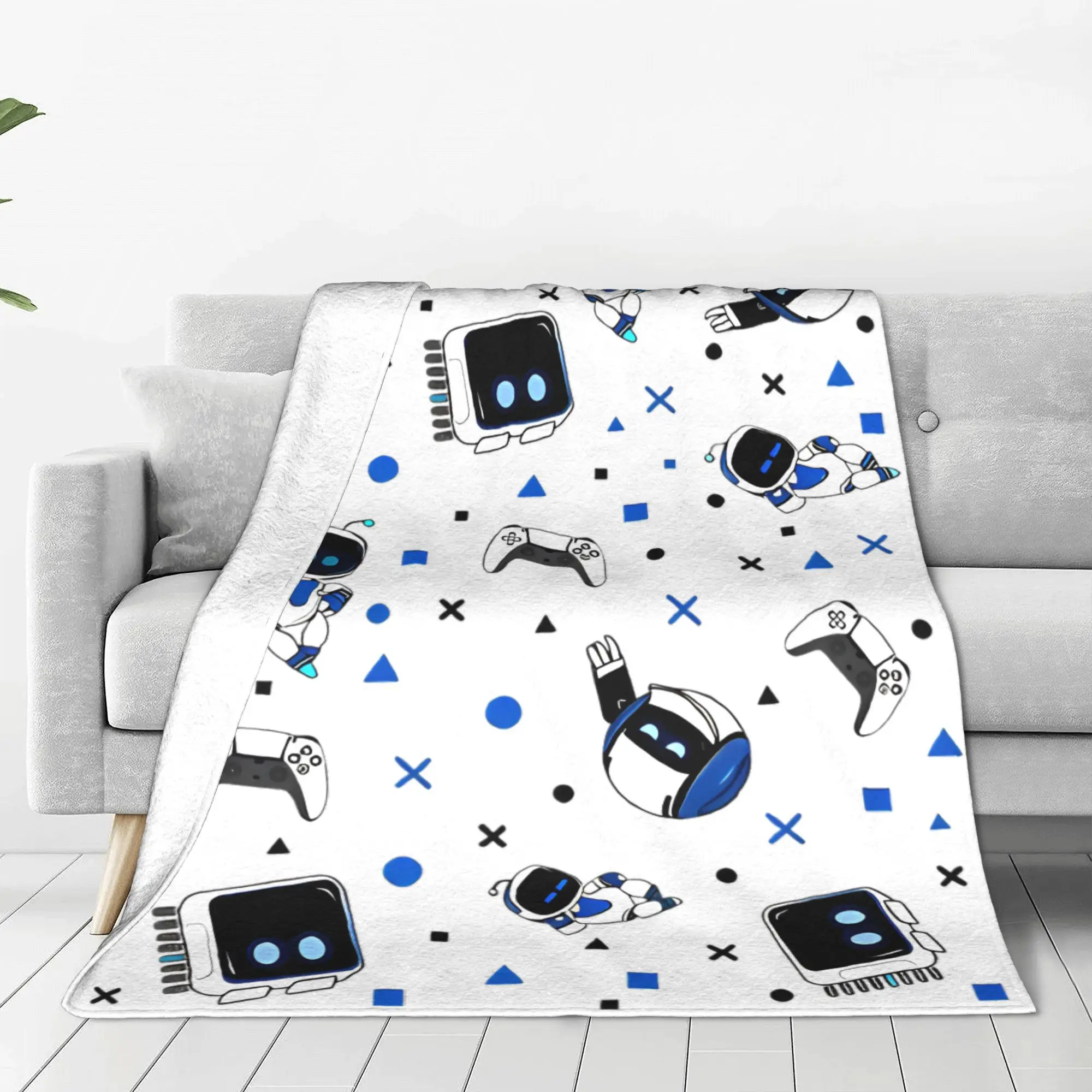 ASTRO BOT Astrobot and Friends  Fleece Throw Blankets  Blanket for Bed Office Ultra-Soft Plush Thin Quilt