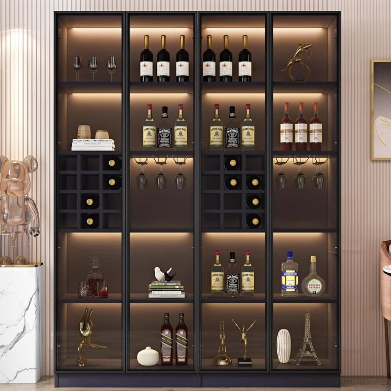 Vitrina vitrinas de cristal para sala de estar, mueble para Bar con Alcohol, Enfriador de vino de lujo, accesorios para whisky