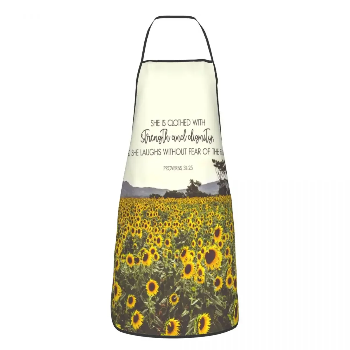 Unisex Proverbs And Sunflowers Kitchen Chef Cooking Baking Apron Men Women Flower Tablier Cuisine for Gardening