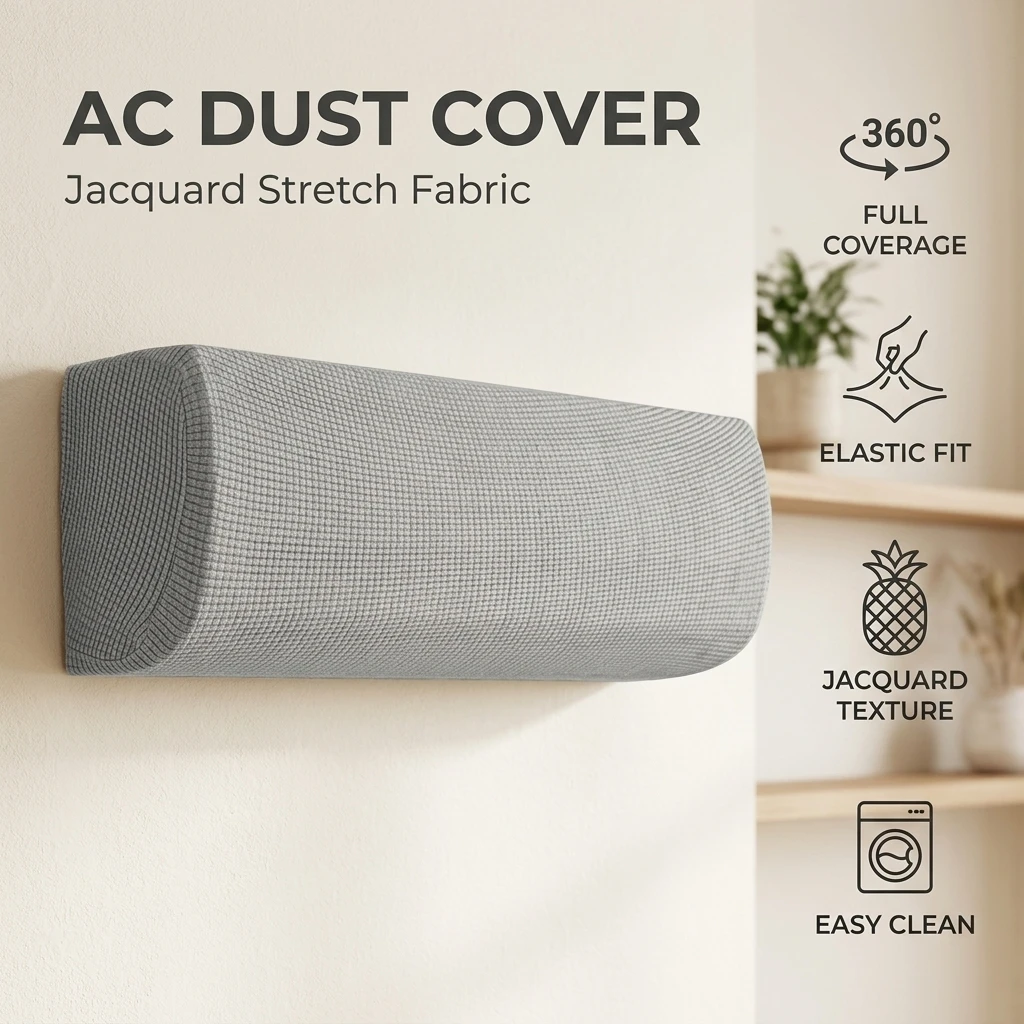 All-Inclusive Conditioner Dust Cover Diamond Grid Pattern Solid Color Air Conditioner Protection Cover Universal Wall Air