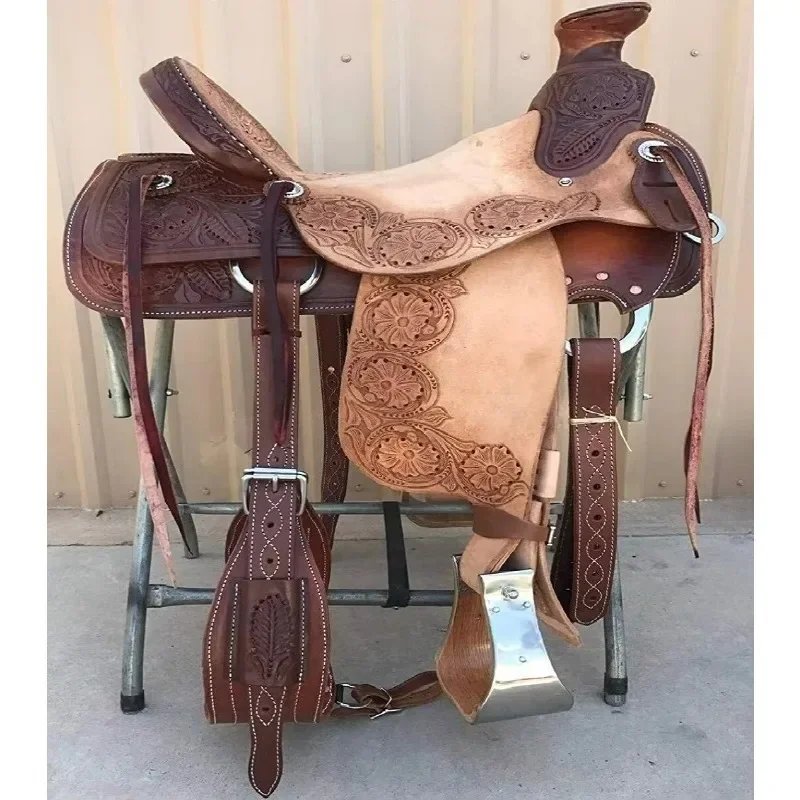 Custom made hand made leather horse riding Western saddles suitable for equestrian Custom made