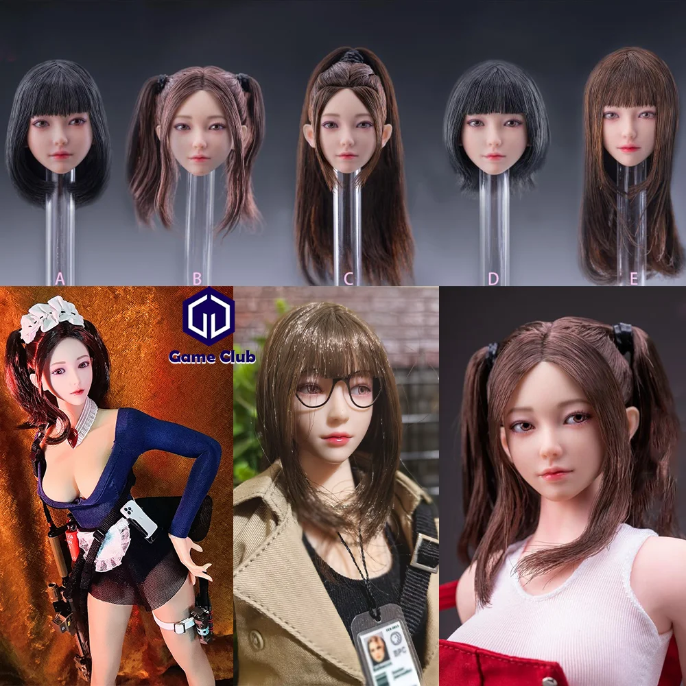 In Stock i8TOYS I8-H004 ABCDE 1/6 Mandy Movable Eyes Hair Transplant Head Sculpt Carving Fit 12in Female Action Figure Dolls