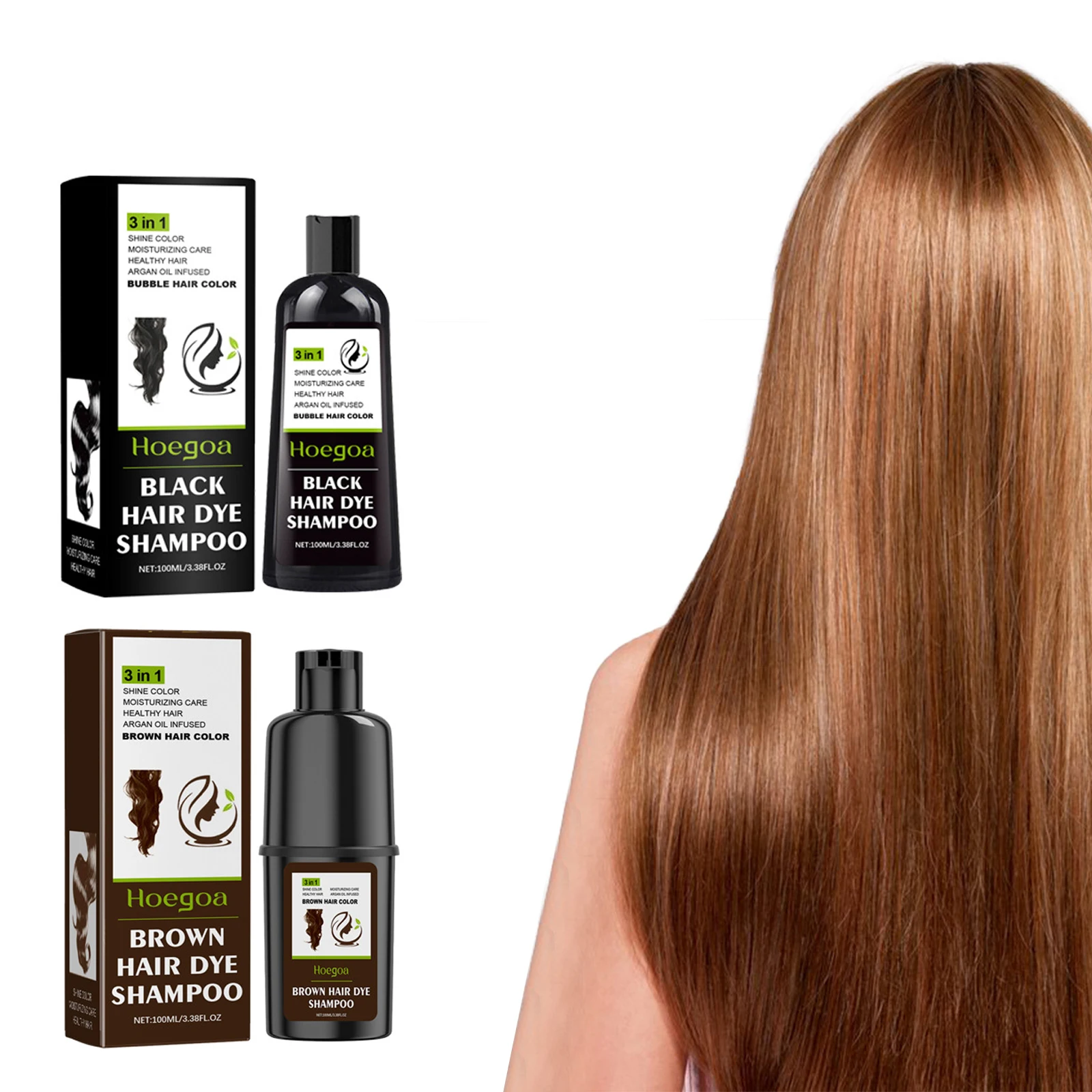 

Natural Hair Dye Shampoo Brown Black Hair Dye Cover Gray White Hair Nourish Permanent Color Hair Coloring Shampoo For Women Men