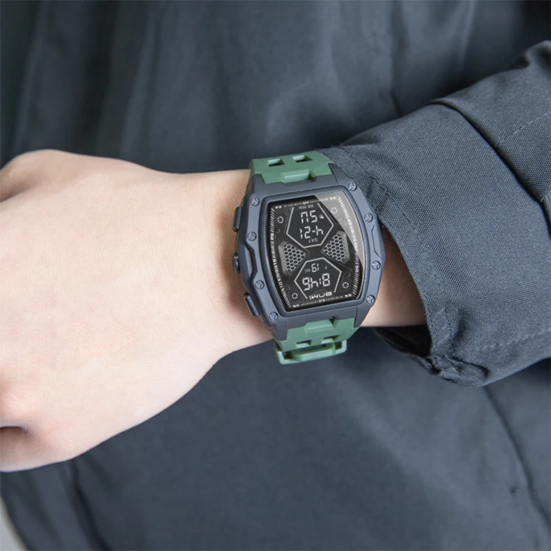 Мужские спортивные часы, многофункциональные светящиеся цифровые часы с еженедельным календарем, водонепроницаемые, с секундомером, хронографом, электронные часы