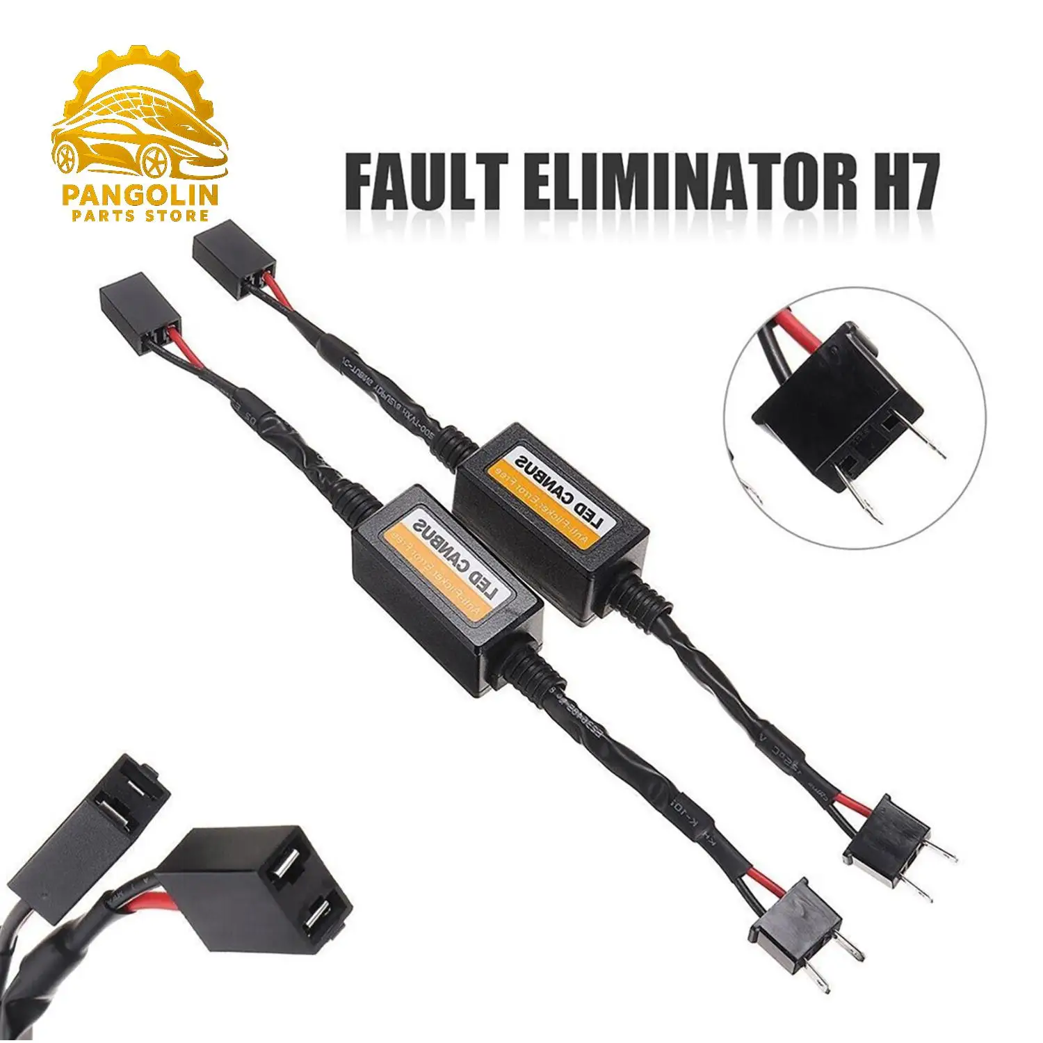 2PCS H7 LED Canbus Decoder Error Free Anti-Flicker Resistor Canceller For Headlight Fog Light EMC Load Resistor Kit