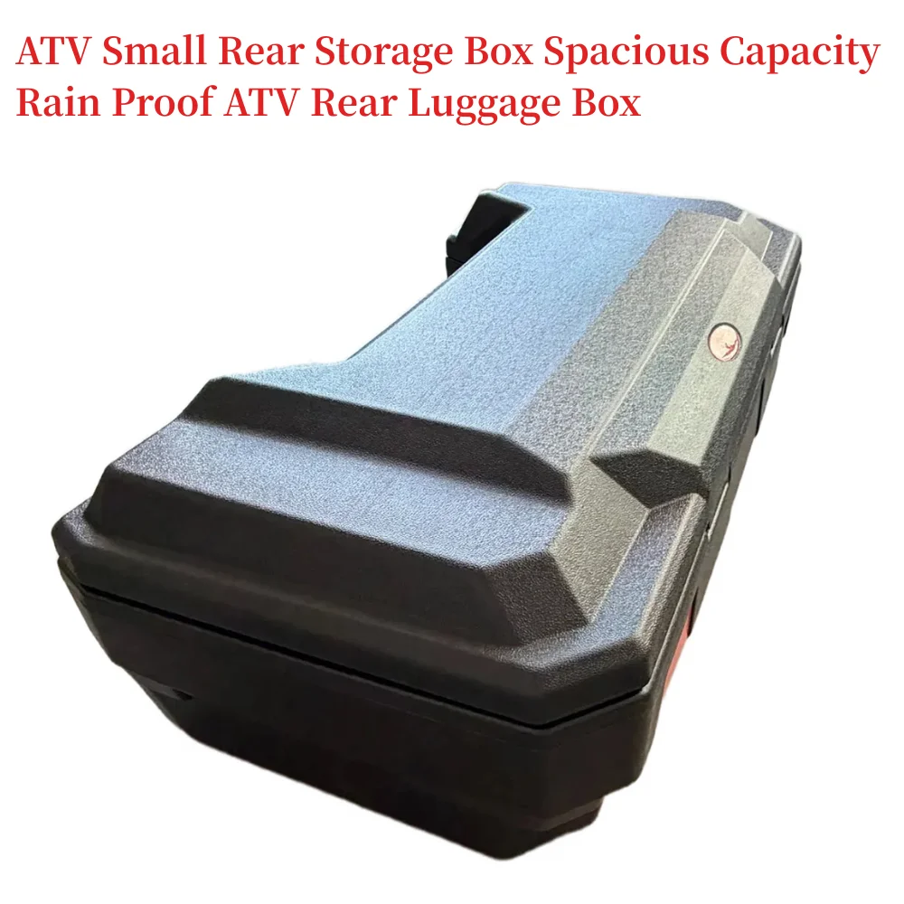 ATV Small Rear Storage Box Spacious Capacity Rain Proof ATV Rear Luggage Box with Backrest and Safety Lock for Hiking Camping