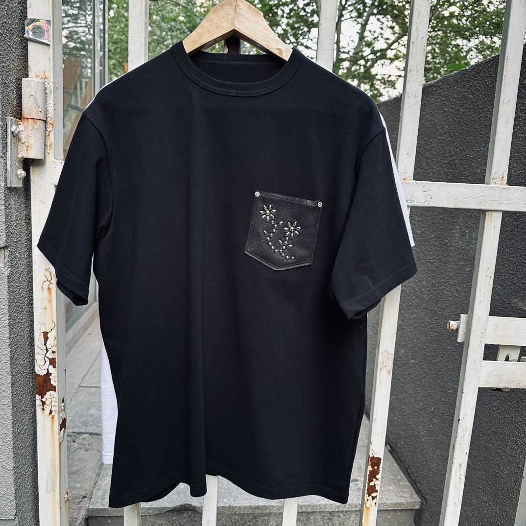 

Футболка для пар Sle Rivet Deer Skin f Sve круглая Ne Waable Color Fastening Asian Fit Stand Edition Faionable ...