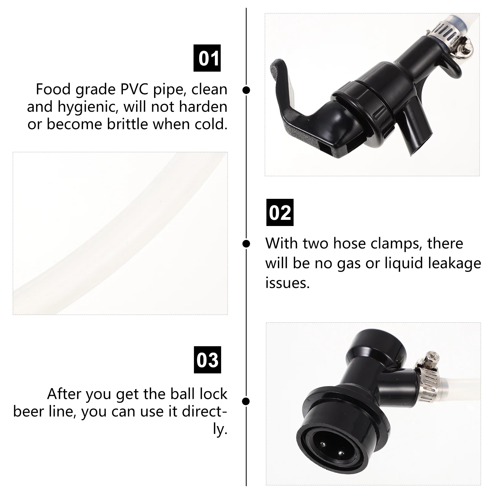 

Beer Keg Assembly Stainless Steel Ball Lock Fittings Clear Hose Portable Homebrew Dispensing Kit Kitchen Bar Supplies