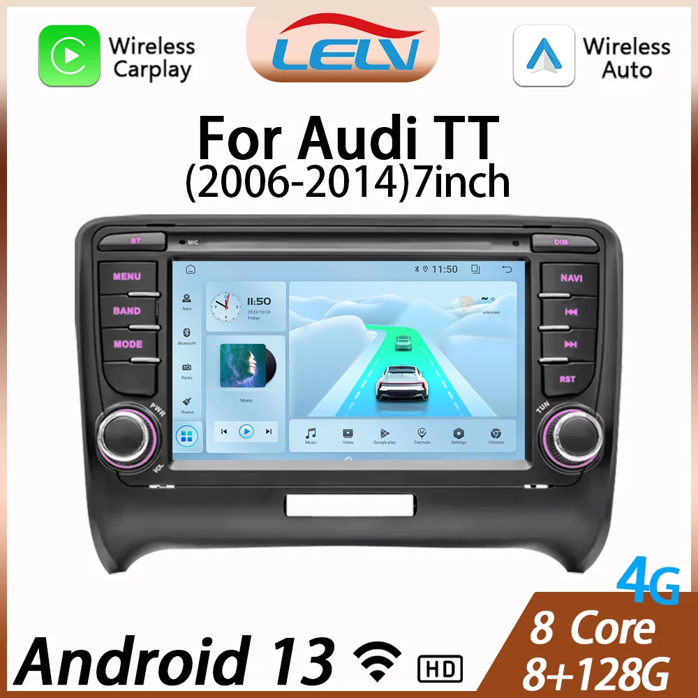 7 ''LELV Carplay لأودي TT 2006-2014 نظام تحديد المواقع والملاحة BT5 HD عكس أندرويد السيارات carplay 8 الأساسية مشغل راديو ستيريو الصوت