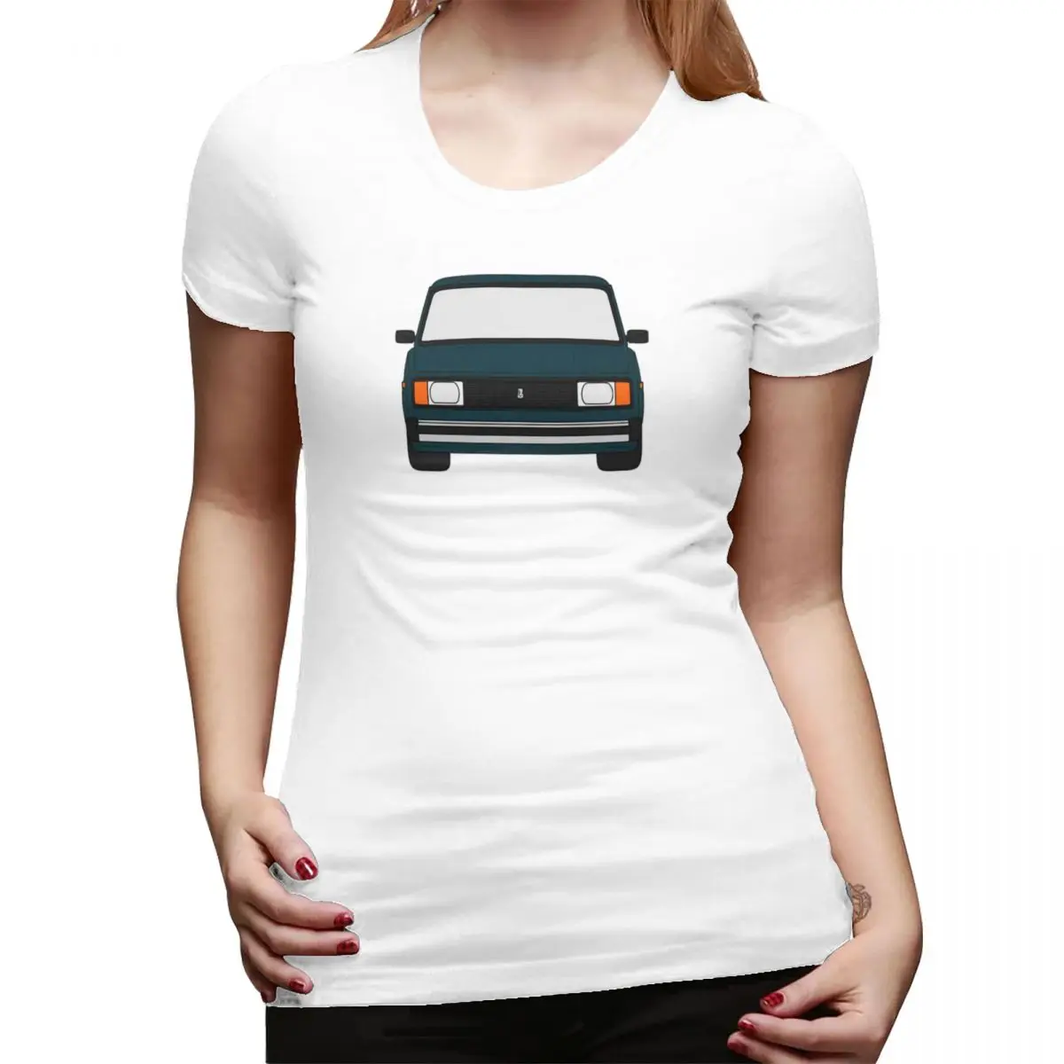 Lada Vaz 2104 2105 2107 Nova Riva Camiseta de cor verde para mulheres gola redonda streetwear camisetas femininas manga curta roupas tops