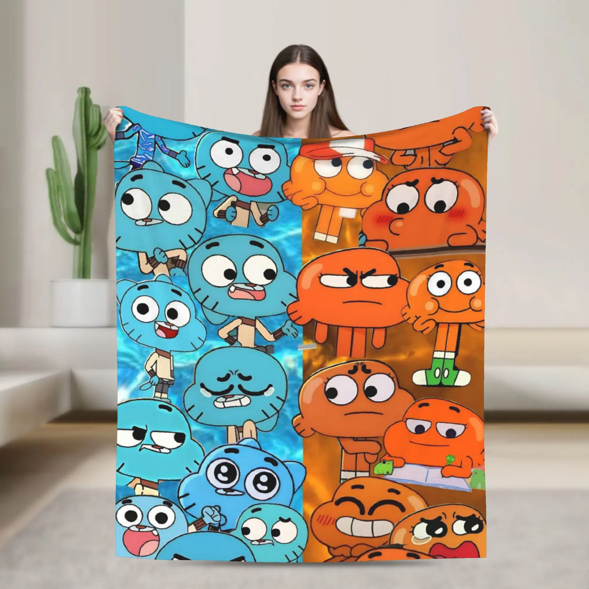 Gum Ball Darwins Blanket Amazing World Of Gum Ball Fuzzy Awesome Soft Throw Blanket for Coverlet Decoration