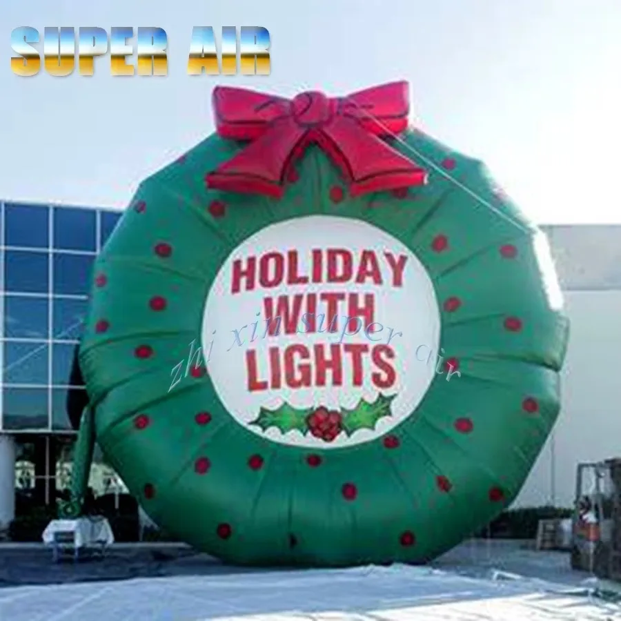 2025 hot sale christmas event party Air Blown  Inflatable  green Christmas wreath