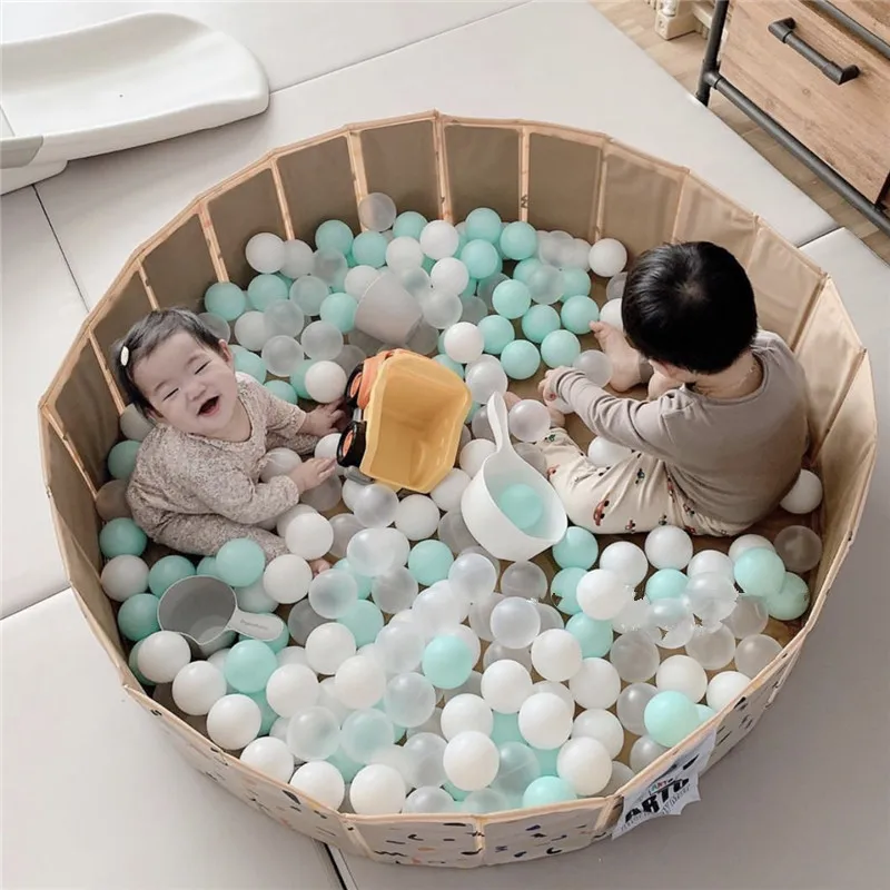 INS Baby Ocean Ball-piscina seca plegable portátil para niños, valla para el hogar, juguete para piscina, parque infantil de jardín de verano con burbujas para interiores