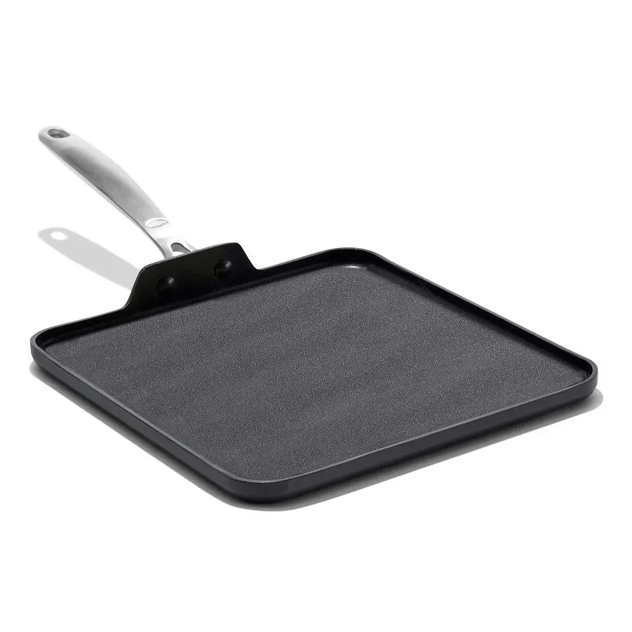 

Enhanced 11 Griddle Pan, PFASFree Ceramic Nonstick, Durable Hard Anodized Cookware, Scratch Resistant, Stainless Steel Handle, G