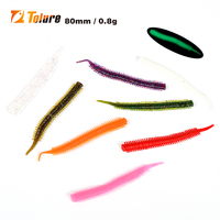 TOLU Soft Earthworm Fishing Lure 80mm 0.8g 20PCS Soft Worm Jig Fish Wobbler Fishing Bait Artificial Soft Baits worm lure