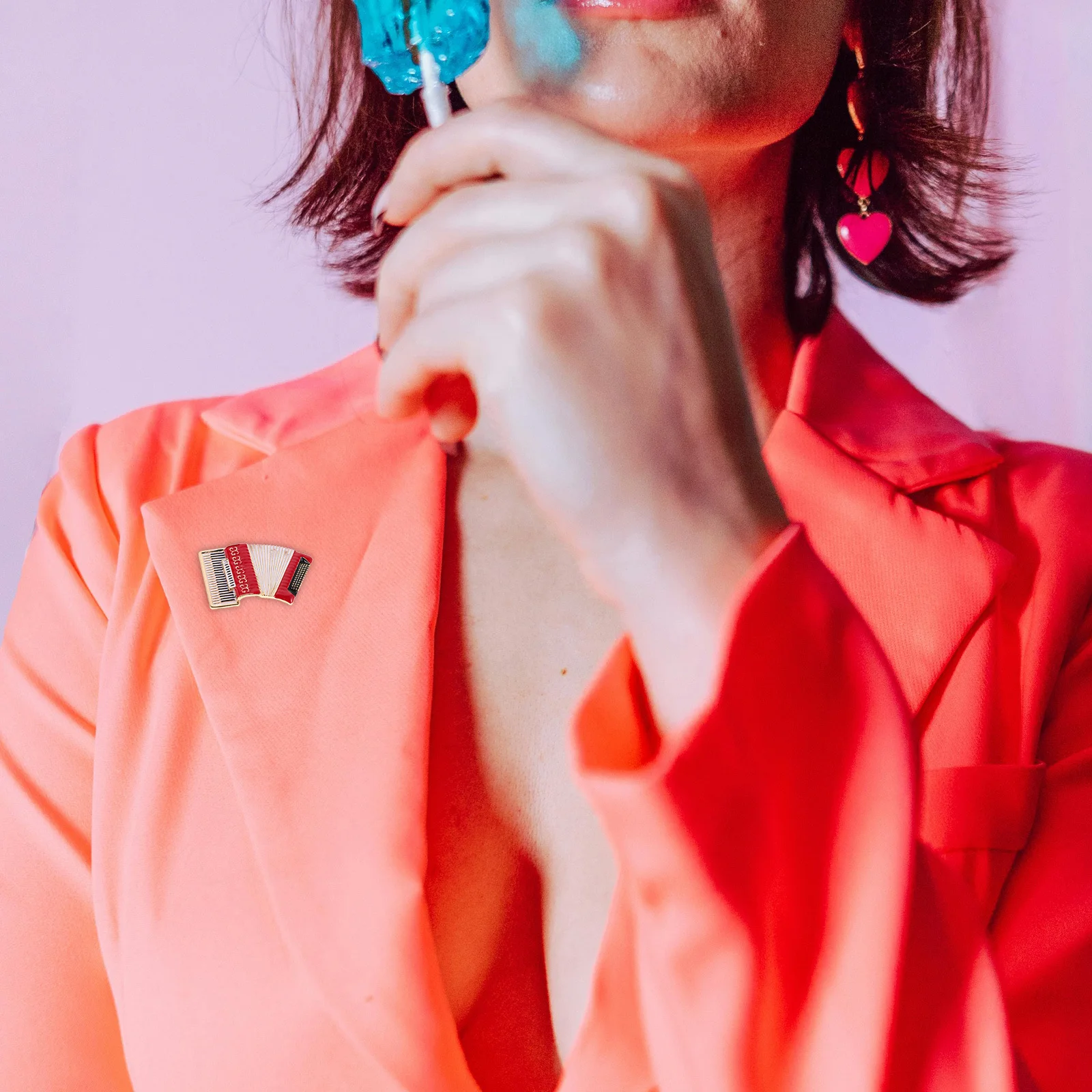 

Vintage Style Accordion Brooch Pin Durable Hand Painted Music Instrument Badge for Shirt Coat Backpack Handmade Music Pin