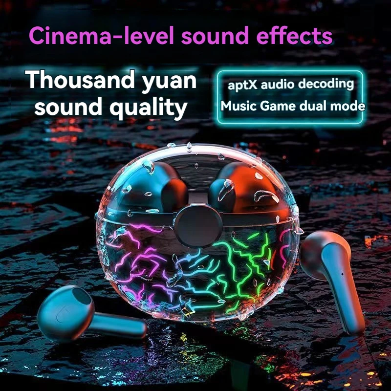 

New Cool Bluetooth Wireless Earphone Luminous Quicksand Earbuds Active Noise Reduction Gaming Headphones Low Latency Earphones