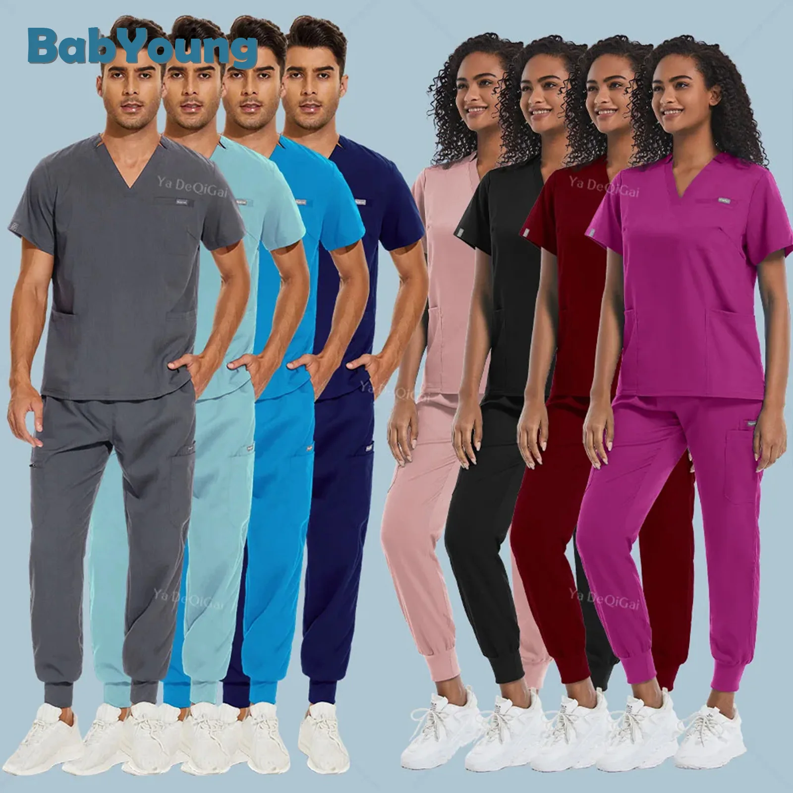 

Hospital Doctor Nursing Scrub Set Women Men Casual Jogger Suits Nurse Phary Clothes Medical Uniform Clinical Workwear