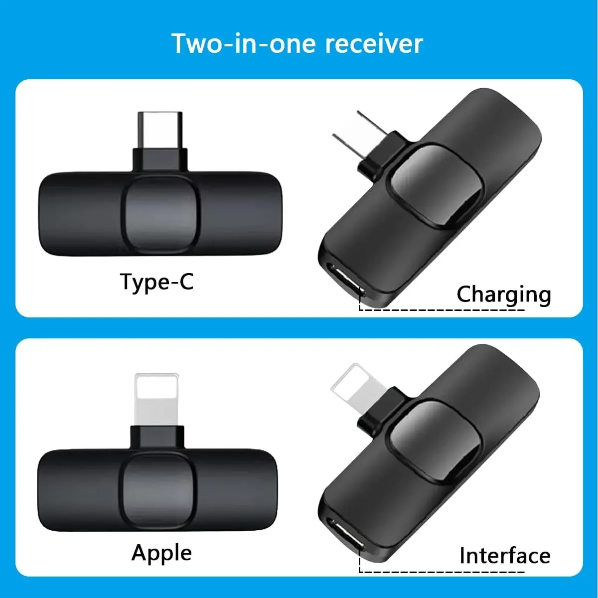 ميكروفون Lavalier لاسلكي لإلغاء الضوضاء ، ميكروفون للبث المباشر ، YouTube ، TikTok ، Facebook ، iPhone ، Android