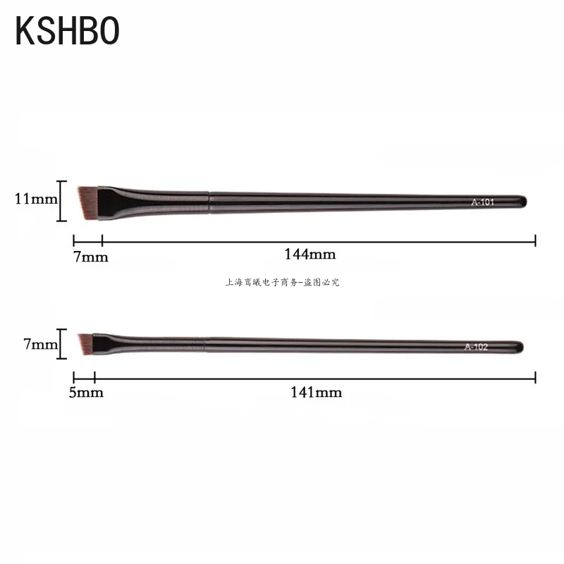 KSHBO 2pcs/set Brow Contour Brush Eyebrow Eyeliner Brush Portable Small Angled Eyebrow Liner Brush Women Makeup Cosmetic Tools