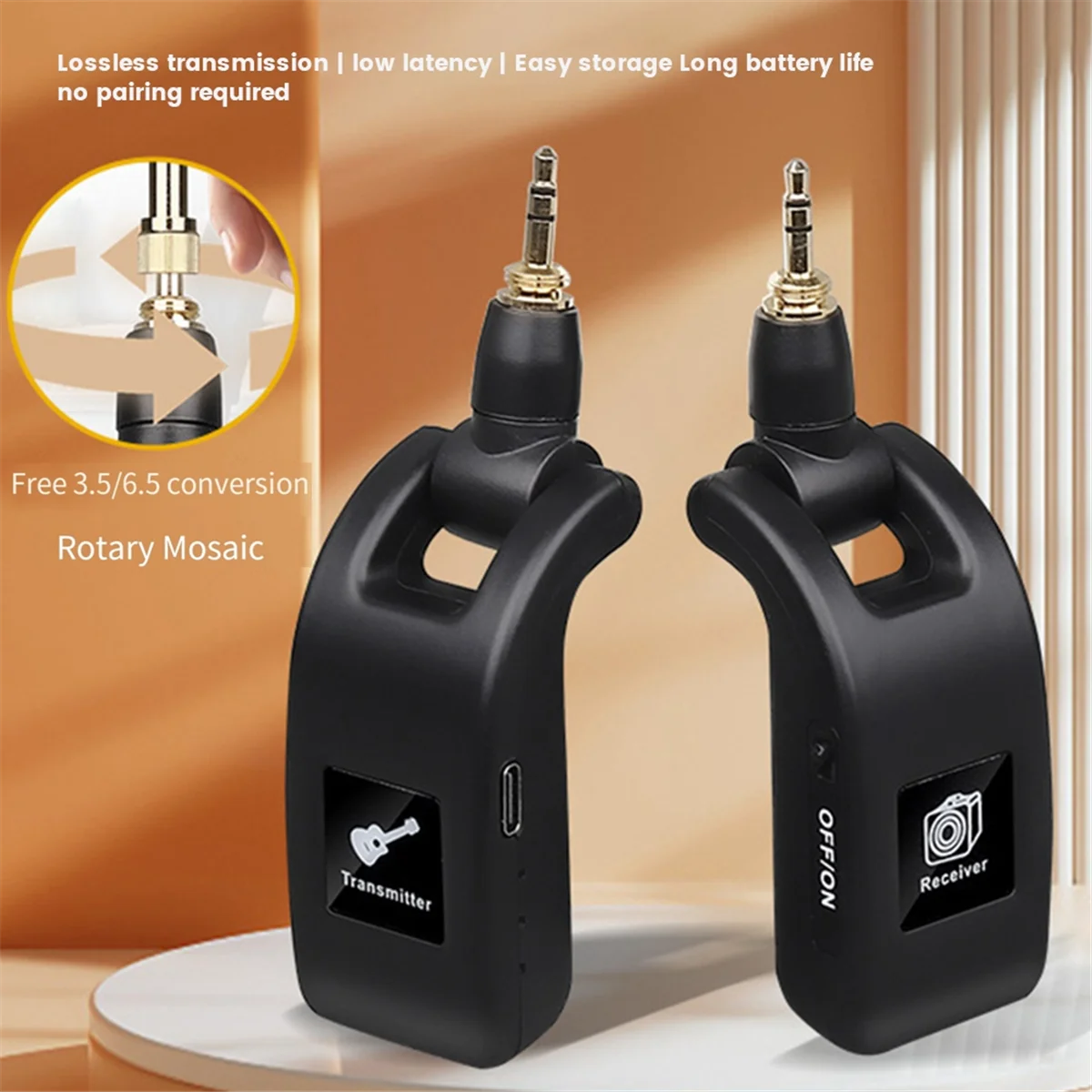 Guitar Wireless System Audio Transmitter Receiver USB Rechargeable Wireless System for Electric Guitar Bass