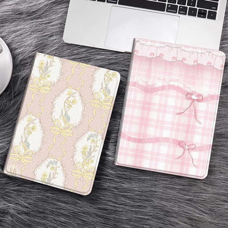 

Cartoon Floral Ribbon Pattern Gift Tablet Case For Samsung Tab Galaxy S6 S11 A A7 A8 A9 A11 10.1 10.4 10.5 Plus Lite