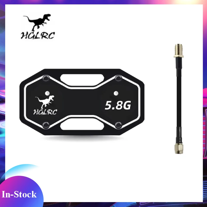 HGLRC V1 2-in-1 5.8G LHCP Patch Directional Antenna Compatible for Dragonview FPV Goggle Long Range Receiver Antenna