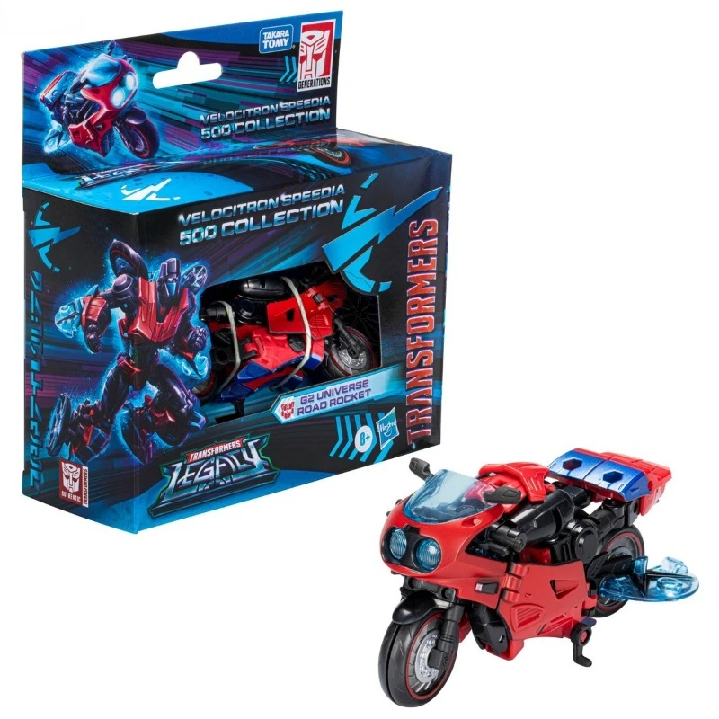 Em estoque takara tomy transformadores brinquedos legado velocitron speedia 500 coleção universo estrada foguete modelo robô coleção