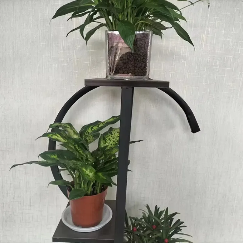 Creative Large S-Shaped Flower Stand Wholesale Household Iron Art Multi-Layer Personalized Hanging Basket Green Radish Potted
