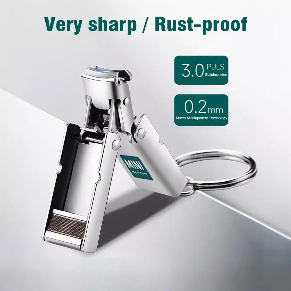 Mini Składany Obcinacz do Paznokci Stal Nierdzewna Paznokcie Ręczne i Stopy Manicure Trymer Przenośny Podróżny Brelok Obcinaczki R9C2