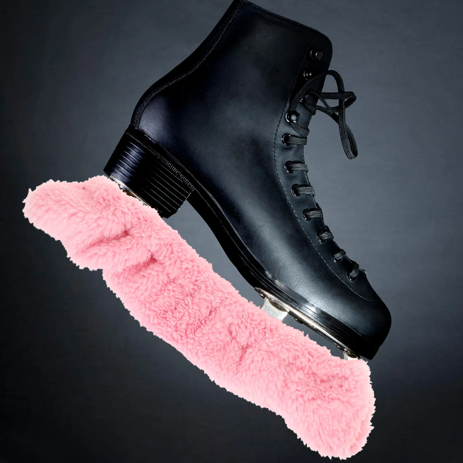 2Pair Kids Elastic Skating Cover Ice Skate Protector Water Absorption Towel Super Absorbent Hockey Skate Guards Light Pink Size