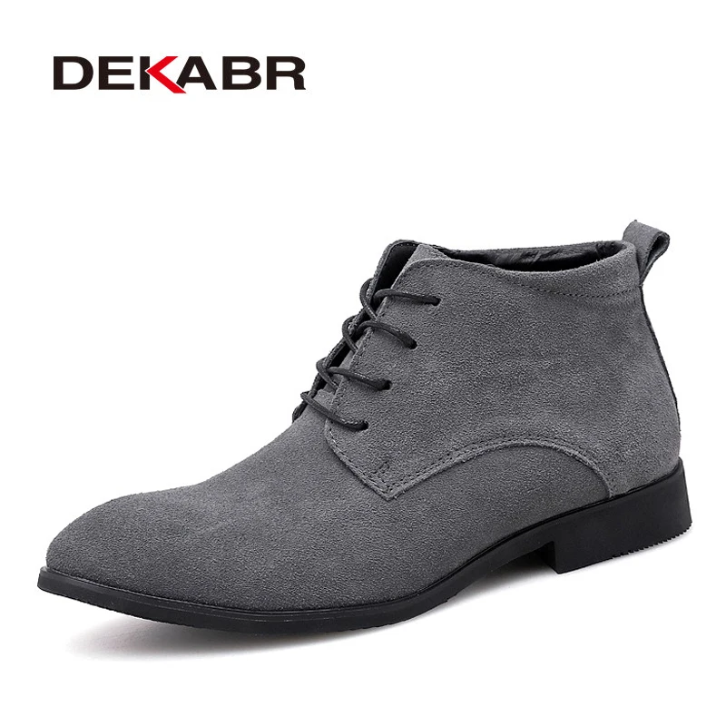 

DEKABR Handmade Men Boots Cow Suede Men Casual Fahsion Ankle Boots Brand Outdoor Comfortable Men Chelsea Boots For Men Footwear